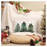 AACORS Christmas Pillow Cover 12X20 Inch Christmas Trees Snowflake Decorations Winter Pillow Case Decor for Home Sofa Couch?Green? AA038 12