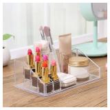 Ciieeo Nail Polish Organizer Case Small Acrylic Lipstick Holder 6 Slots Clear Lipstick Organizer Case Lipgloss Display Stand Rack for Lipgloss Lipstick Nail Polish Display