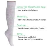 AWS/American Made Slouchy Scrunch Cotton Slouch Socks for Women Shoe Size 5 to 10 (White, 1 Pair)