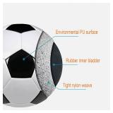 SPDTECH Soccer Ball Size 4 with Pump Needle Classic White Black Thicker PU Tight Weaved Suitable for Youth Kids Boy Trainning Practice or Gift