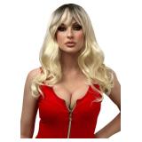 ALLAURA Ombre Blonde Wig Pam Anderson Beach Bombshell Wig Natural Synthetic Heat Resistant Wigs for Halloween/Thanksgiving/Christmas/Cosplay/Party