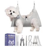 Loflaze Dog Grooming Hammock Harness for Dogs & Cats with Pet Nail Clipper Trimmer   Cat Hanger Sling for Trimming Clipping Nails  Dog Hammock Restraint Bag for Small Medium Large Dog ? Grey S ?