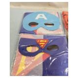 LOT OF 5 SUPERHERO CAPE AND MASK COSTUMES