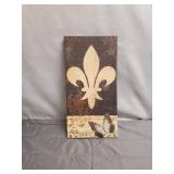 Fleur De Lis Flower On Vintage Abstract Background - Canvas Print