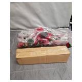 Trim A Home Lodge Faux Poinsettia Centerpiece 5 Votive Candle Holders 15"x10"x7"