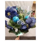 LOT OF BLUE POINSETTIAS BOUQUET