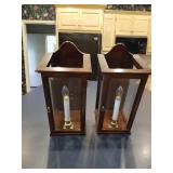 Pair Of Wooden Candle Holders