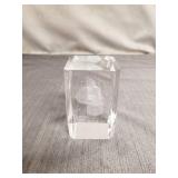 Santa 3D Laser Etched Crystal Glass Paperweight