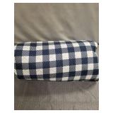 ZAZE Picnic Blankets Machine Washable, Extra Large Waterproof Plaid Blue & White