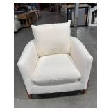 Elroy Accent Chair with Wooden Legs Cream Faux Shearling - Threshold.