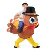 Stegosaurus Inflatable Turkey Costume for Adult Thanksgiving Costumes Men Women Halloween Costumes Funny Blow Up Costume for Cosplay