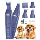 oneisall Small Dog Clippers, Quiet Cordless Dog Paw Trimmer & Nail Grinder, Dog Grooming Kit for Small Dogs with Guards, 2 Speed Rechargeable Electric Dog Trimmers for Small Dogs(Blue)