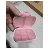 Holii Travel Pill Organizer, 8 Compartments Portable Pill Case, Daily Pill Box to Hold Vitamins, Small Pill Container for Pocket Purse Medicine Organizer Pink