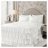 Retail - $47.99 Allison Ruffle Skirt 3-Piece Full Bedspread by Lush Decor