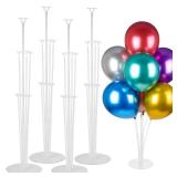 Voircoloria 4 Sets Balloon Stand Kits, Balloon Sticks Holder with Base for Table Graduation Birthday Baby Shower Gender Reveal Party Decorations