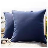 Phantoscope Pack of 2 Outdoor Waterproof Solid Throw Decorative Pillow Cover Decorative Square Outdoor Pillows Cushion Case Patio Pillows for Couch Tent Sunbrella (20