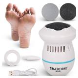 Electric Foot Callus Remover - USB-Rechargeable Electric Callus Remover for Feet with Built-in Vacuum Removes Dead Skin from Feet, Portable Electric Foot File, White