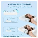 Bedsure Breescape Pillow for Neck Pain Relief - Cervical Neck Pillows for Sleeping, Ergonomic Orthopedic Contour Pillow for Neck Support, Odorless Memory Foam Pillow for Side, Back Sleeper