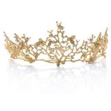 Yean Adult Tiaras and Crowns Gold Wedding Princess Queen Crown Baroque Vintage Rhinestone Tiara Hair Accessories for Women and Men (Gold)