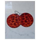 Leopard Print Discs Dangles