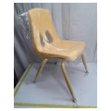 Yellow Plastic and Steel Chair - large child size