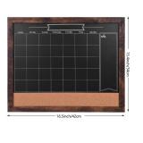 TORASO Magnetic Chalkboard Calendar Corkboard, Small Combination Chalk Board Bulletin Board, 13" x 17",Walnut Brown Framed Blackboard Calendar Cork Combo Board(ZHHB-BN-3343)