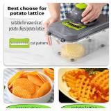 Miibox Vegetable Chopper with Container 22-in-1 Veggie Choppers and Dicers Food Chopper Cutter for Onion Tomato Multi Kitchen Tool with Lemon Squeezer -13 Blades,Grey