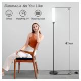 Nukanu Floor Lamp with Remote Control,Bright Floor Lamps for Living Room/Bedroom/Office, Stepless Adjustable 3000K-6000K Colors and 10-100% Brightness,Standing Light with Foot Switch (Black)