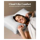 Qnoon Hotel Collection Bed Pillows for Sleeping, Bed Pillows King Size Set of 2,Gusseted Pillow for Back, Stomach or Side Sleepers