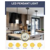 kudos 2-Pack Pendant Light Fixtures,Black Pendant Light with Dual Glass, Modern Led Pendant Light Fixture for Kitchen Island,Dining Roomï¼Bedroom,3000K/4000K/5000K Adjustable,KDPL06-BK-2PK - Retai