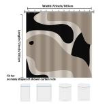 She Love Black and Grey Abstract Shower Curtain Modern Geometric Art Minimalist Curve Beige Shower Curtain with Metal Hooks 72x72 Inch Waterproof Polyester Bathroom Curtain