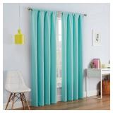 ECLIPSE Kendall Modern Blackout Thermal Rod Pocket Window Curtain for Bedroom or Living Room (1 Panel), 42 X 84, Pool