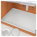 SIKADEER Under Sink Mat for Kitchen Waterproof, 34" x 22" Silicone Under Sink Liner, Up to 3.3 Gallons Liquid, Kitchen Bathroom Cabinet Mat-Fits 36inch Standard Cabinet Under Sink Drip Tray