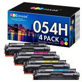 GPC Image Compatible 054 Toner Cartridge Set Replacement for Canon 054 CRG-054 054H Toner Cartridge Work with Color ImageClass MF644Cdw LBP622Cdw MF642Cdw MF640C LBP620 Toner (1B 1C 1M 1Y, 4 Pack)