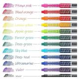 ARTEZA Rollerball Pens Fine Point, Set of 24 Colored Pens with Liquid Ink, Extra Fine 0.5 mm Needle Tip Pen