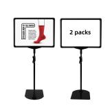 SONFILY Sign Holder Stand,Sign Stand for Display,Adjustable Sign Holders For Table Top,Table Sign Holders 8.5 x 11,2 Packs,(Black, 39