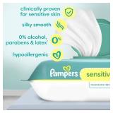 Pampers Sensitive Baby Wipes, Water Based, Hypoallergenic and Unscented, 7 Refill Packs (588 Wipes Total)