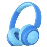 iClever BTH22 Kids Bluetooth Headphones, 60H Play Time, USB C Fast Charging, Bluetooth 5.4, AUX Cord,Safe Volume 74/85 dBA,Over Ear Kids Headphones Wireless for iPad/Tablet/Travel/School, Blue