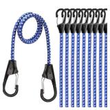 HORUSDY 10-Piece Premium Bungee Cords with Hooks, 30â Bungee Cords, Bungee Cords Assortment