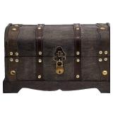 Brynnberg - Pirate Treasure Chest Storage Box with Lock - Columbus 12,2x7,1x7,1" - Durable Wooden - Unique Handmade Decorative Vintage Wood Chest Box - The Best Gift