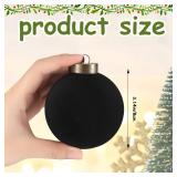 Liliful 15 Pcs Velvet Christmas Balls Bulk Flocked Christmas Tree Ball Ornaments Plastic Balls Xmas Decorative Hanging Ornaments Christmas Tree Decoration(Green,3.15 Inch)