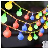 KNONEW Battery Operated String Lights Indoor Bedroom,20ft 60led Globe Fairy Lights with Timer,8 Modes Cluster Lights for Outdoor Classroom Camping Wedding Decorations (Multicolored)