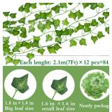 YAHUAA 12 Pack 84 Feet Fake Ivy Leaves Vines Artificial Garland Greenery Hanging Plants for Bedroom Decor Aesthetic, Party Wedding Wall, Halloween, Christmas