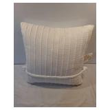 20"x20" Textural Solid Square Indoor Outdoor Throw Pillow White - Thresholdâ¢ designed with Studio McGee