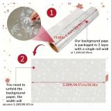 Christmas Tablecloth/Backdrop/Gifts Roll w/Snowflakes, Disposable, Durable Plastic Material (White/Clear, 3.28 ft x 82 ft) Great for Crafts too!