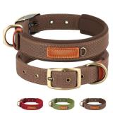 Beirui Padded Dog Collar, Soft Pet Collars with Durable Metal Belt Buckle, Adjustable Heavy Duty Nylon Dog Collar for Small Dogs, Brown, S