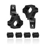 ZIDIYORUO Light Bar Mount for ATV- 360° Solid Aluminum Alloy Bracket for Fog LED and Driving Lights. Fits 0.75"-1.5" Bars, Set of 2pcs, ATV Motorcycle Light Bar Mount Bracket Tube Clamp