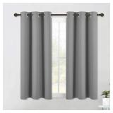 NICETOWN Bedroom Curtains Blackout Drapery Panels, Three Pass Microfiber Thermal Insulated Solid Ring Top Blackout Window Curtains / Drapes for Small Window (2 Panels, W42" X L54", Silver Grey)