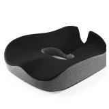 anzhixiu Concave U Surface Donut Pillow for Tailbone Pain Cradle Tailbone Reducing Pressure on Pelvis- Hemorrhoid Pillow for Office, Car, Home Seat- Black/Gray