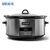 Crock-Pot 8qt Programmable Slow Cooker Black Stainless: Digital Timer, Keep Warm, Removable Stoneware, Dishwasher-Safe